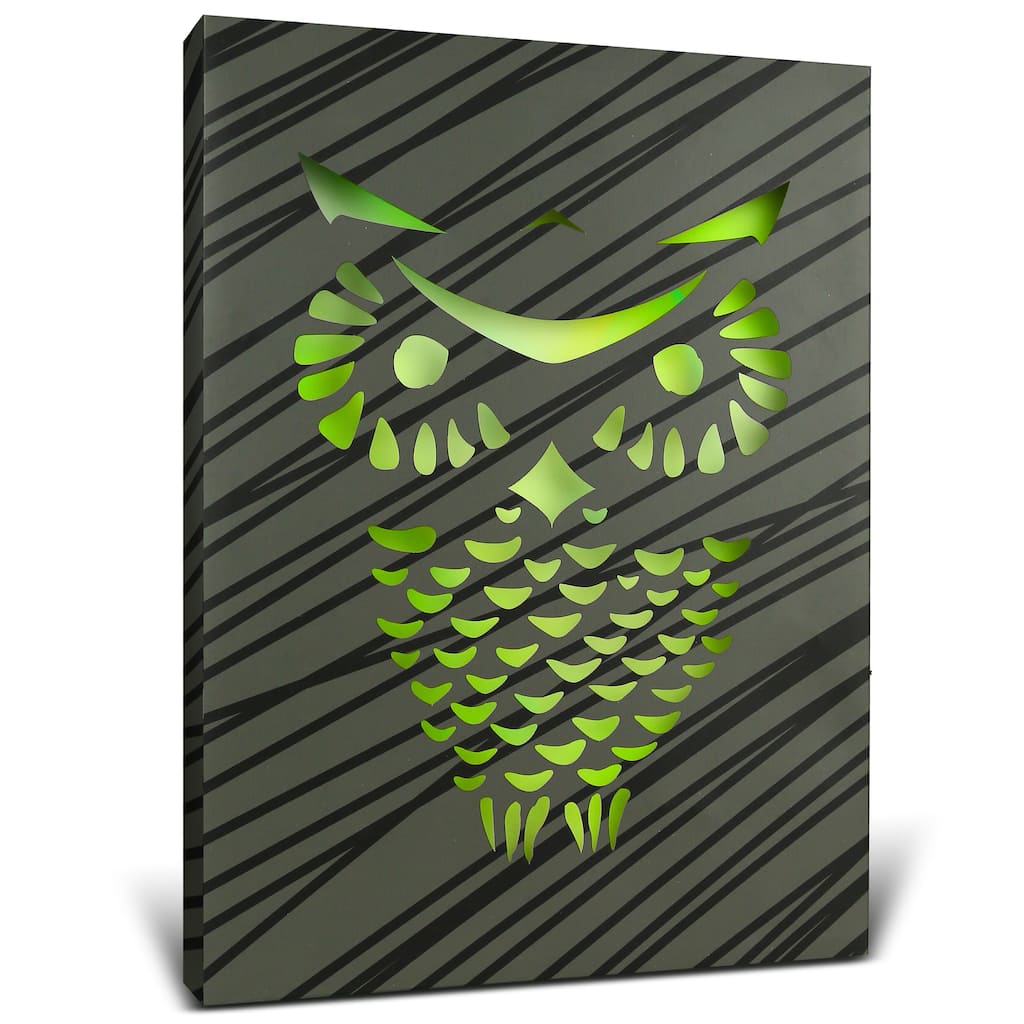 CoTa Global Owl Light Up LED Wall Art - Changing Color LED Light Up - 15.75Lx11.9Wx1H inches