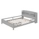 preview thumbnail 12 of 10, Classic Full Size Platform Kids Bed Frame with LED Light, Multi-functional Storage Headboard and Safety Guardrail, Antique Grey
