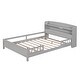 preview thumbnail 23 of 21, Full Size Platform Bed with Built-in LED Light, Storage Headboard & Guardrail, White