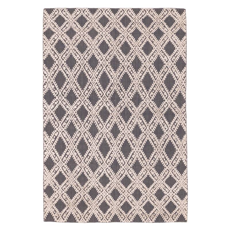 ECARPETGALLERY Hand Loomed Elysian Light Grey Viscose, Wool Rug - 5'3 x 7'9