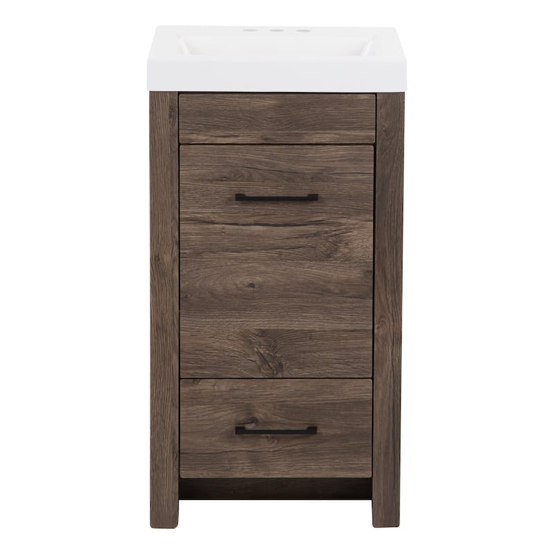 Spring Mill Nixie 18.5" Small Bathroom Vanity With Cabinet, Drawer, and White Sink Top