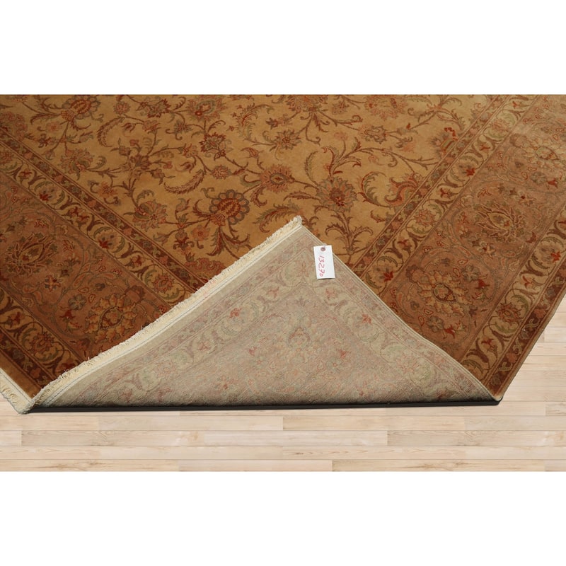 100% Wool Tan 250 KPSI Hand-Knotted Traditional Oriental Rug - 8' 8'' x 11' 9''