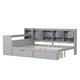 preview thumbnail 68 of 80, Multi-functional Daybed Wooden Platform Bed with Side Storage Cabinets and 2 Storage Drawers Underneath, Integrated Bookshelf