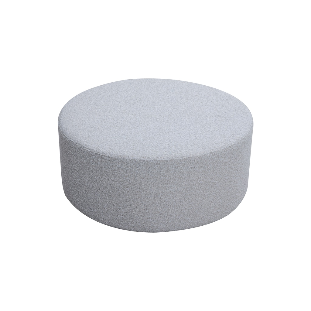Round Coffee Table, Boucle Upholstered End Table, Functions as Side Table, Ottoman, and Seat