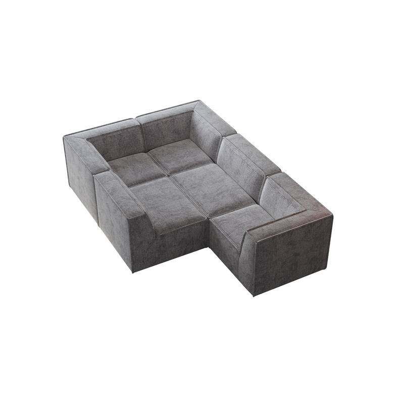 106"x106" Chenille Modular L-Shaped Sectional Sofa (5-Piece)