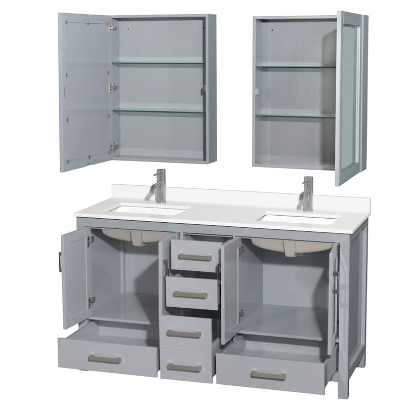 Wyndham Collection WCS141460D-QTZ-UNSMED Sheffield 60" Free Standing