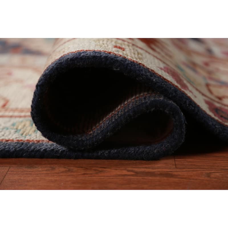 Navy Blue Oushak Indian Area Rug Hand-Knotted Wool Carpet - 9'3" x 12'0"