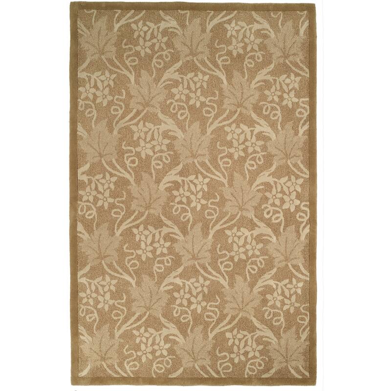 SAFAVIEH Handmade Berkeley Geronima Botanical Wool Rug - 5' 3" x 8' 3" - Beige - Runner/Rectangle