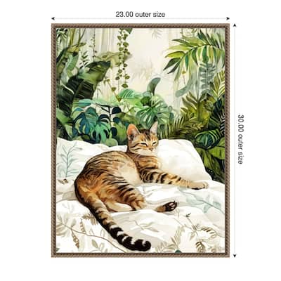 Cats Life Sleepy Time by Justyna Jaszke Framed Canvas Wall Art