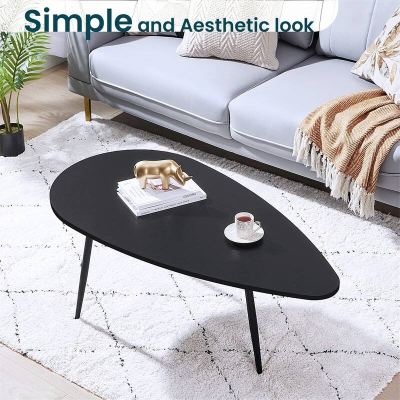 Coffee Tables for Small Space Unique Simple Oval - 22.2"D x 42.5"W x 17.1"H