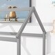 preview thumbnail 6 of 25, Twin House Bed with Guardrails, Montessori Floor Bed Frame with Roof for Kids, Wooden House-shaped Kids Bed Frame for Boys Girls