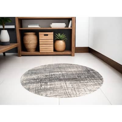 Lacef Geometric Abstract Modern Non Skid Woven Area Rug By HomeRoots - 48' X '48' X '0.12