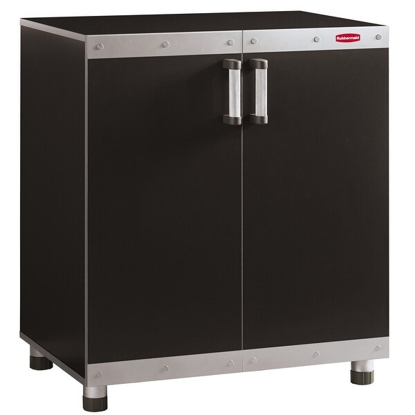 Rubbermaid FG5M1300CSLRK FastTrack 2 Door Free Standing Garage Storage Cabinet Satin Nickel
