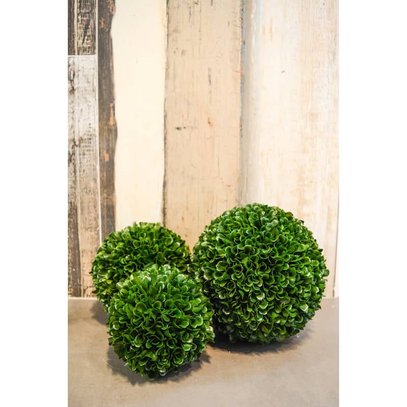 Faux Preserved Artificial Boxwood Ball Topiary Plant 6"H, Set of 2 - ABN5P013-GRN-2