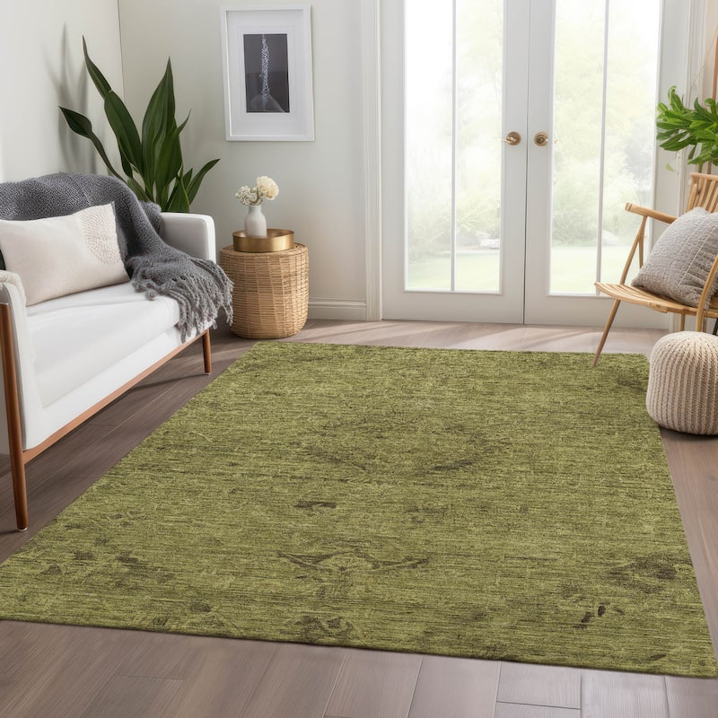 Machine Washable Indoor/ Outdoor Vintage Traditional Chantille Rug