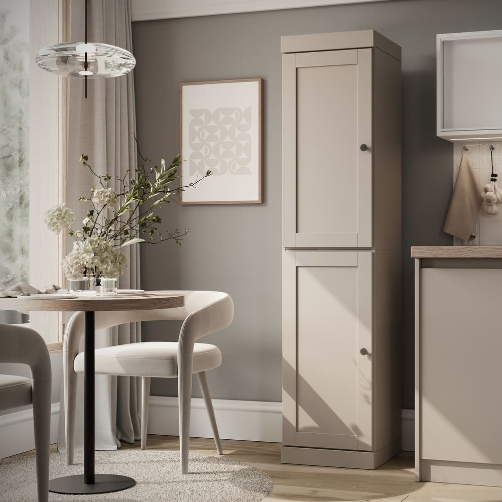 Palace Imports 100% Solid Wood Pantry Cabinet, Shaker Doors, Adjustable Shelves, 16.5" Wide, 71.5" Tall