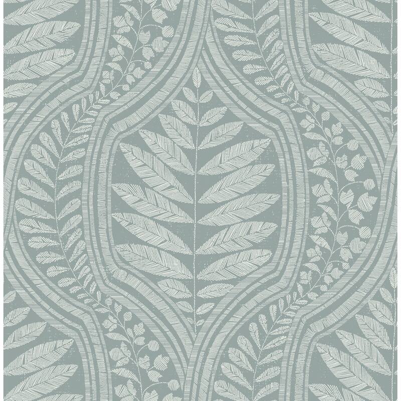 Scott Living Juno Teal Ogee Wallpaper