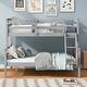 preview thumbnail 1 of 7, Twin over Full Bunk Bed with ladder, Safety Guardrail, Perfect for Bedroom, Grey Grey