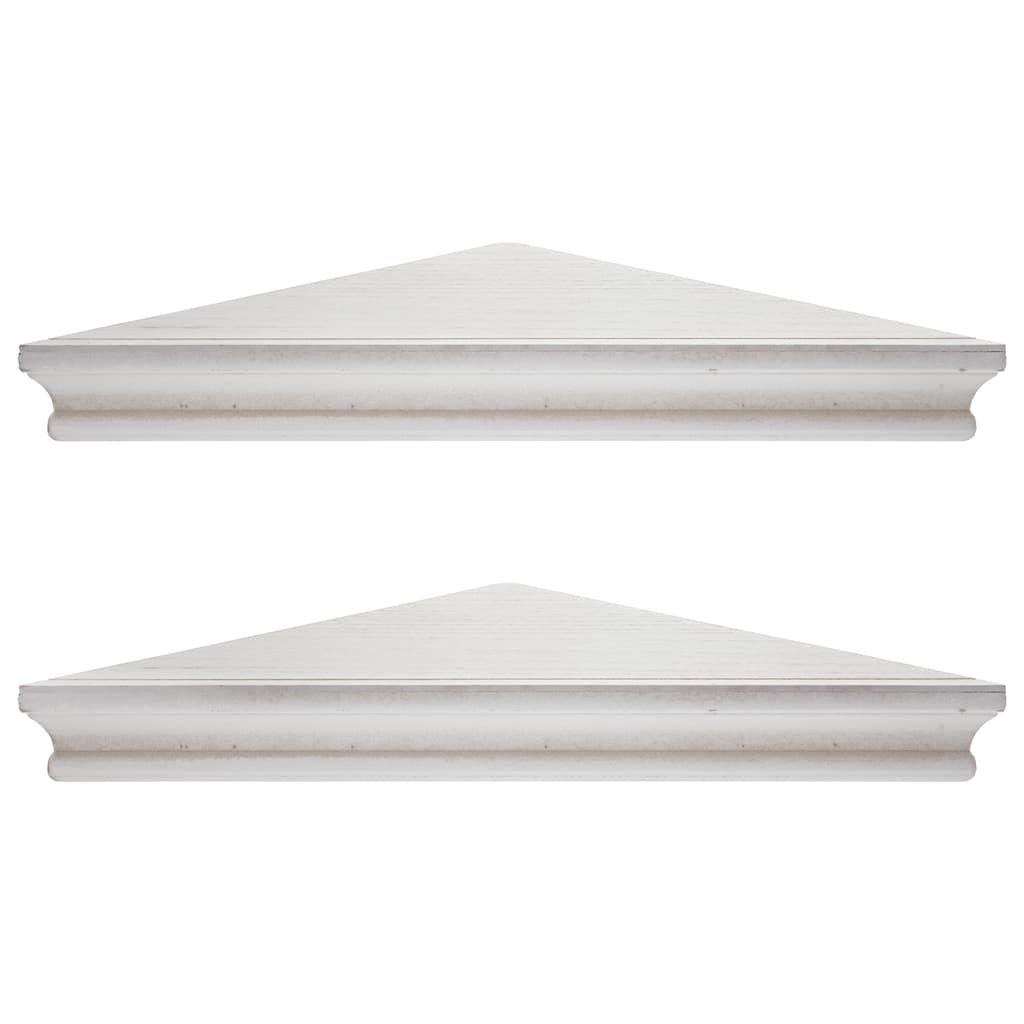 Porch & Den Brugger Whitewashed Wood Floating Corner Shelves (Set of 2)