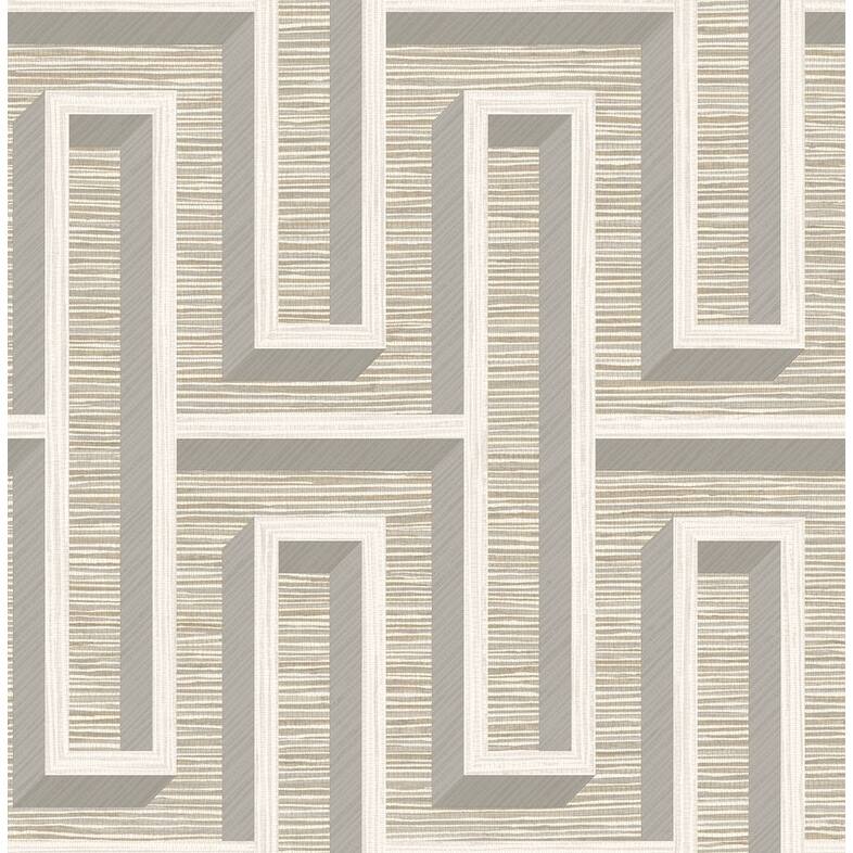 Advantage Henley Taupe Geometric Grasscloth Wallpaper