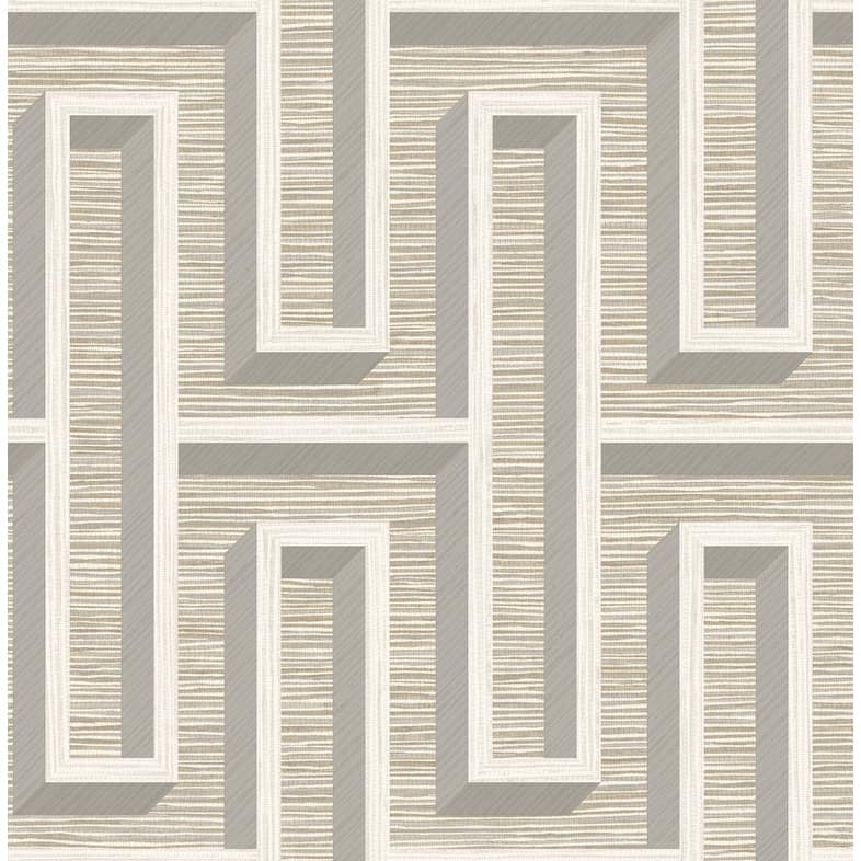 Advantage Henley Taupe Geometric Grasscloth Wallpaper