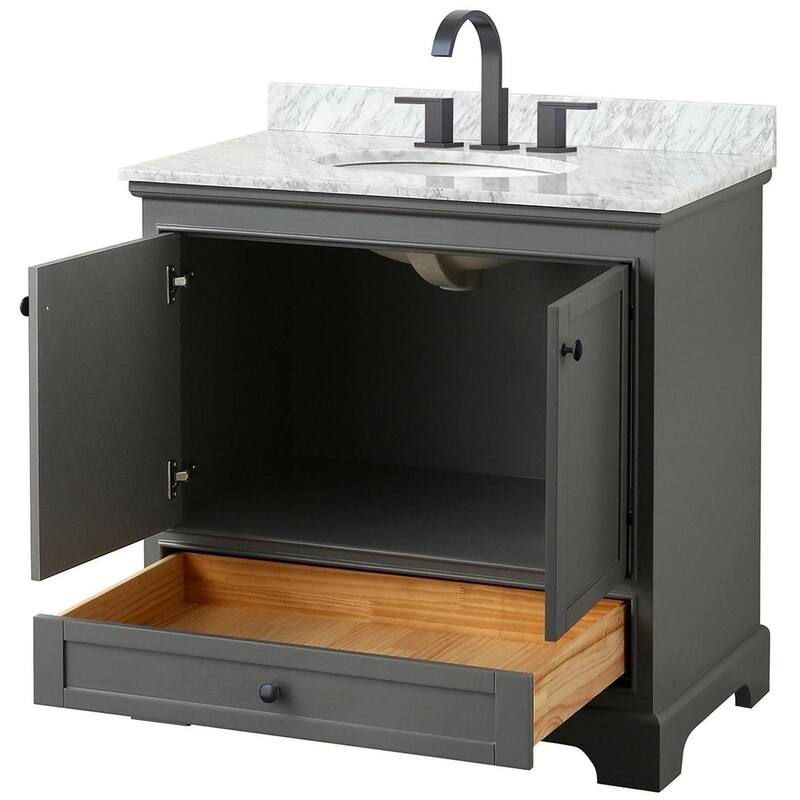 Wyndham Collection Deborah 36" Free Standing Single Vanity Set with