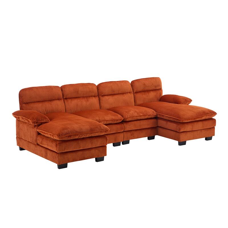 111.8" U-shaped profile sofa, including two single seats and two chaise