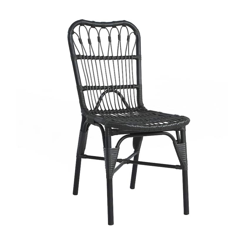 Outdoor PE Wicker Patio Dining Chairs Set of 2