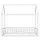 preview thumbnail 8 of 30, Distressed Wash House Bed with Roof, Fence and Door, Sturdy Pine Wood Construction, House-Shaped Design