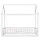 preview thumbnail 8 of 6, White Pine Wood House Bed with Fence, Door, and Solid Construction