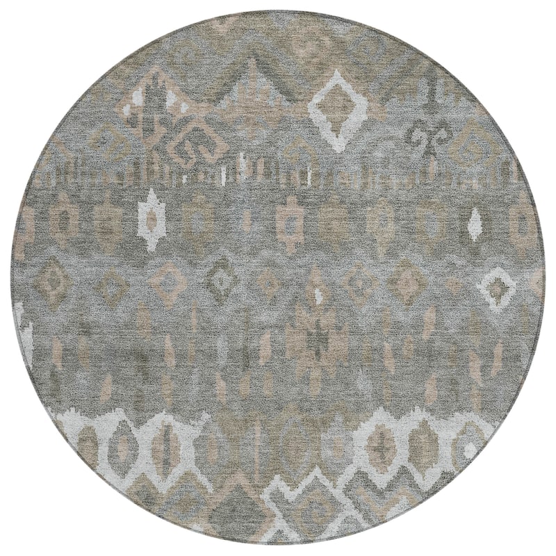Machine Washable Indoor/ Outdoor Boho Moroccan Chantille Rug