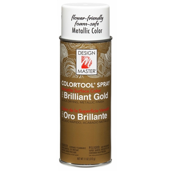 Design Master Colortool Metal Spray Paint 11Oz-Brilliant Gold
