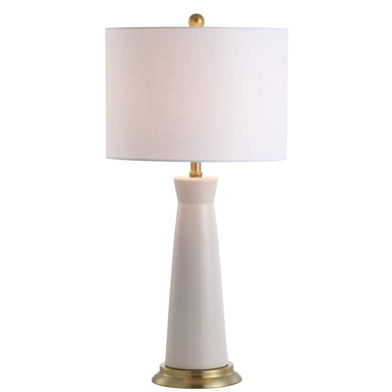 Gracie 29" Ceramic Column LED Table Lamp, Cream by JONATHAN Y