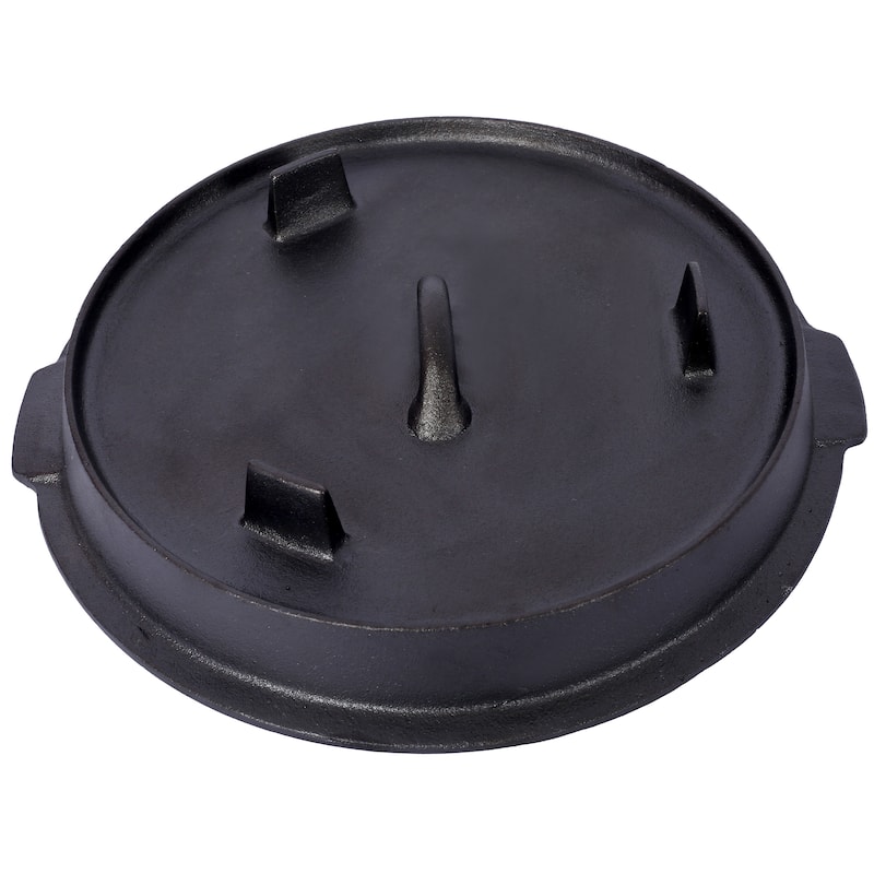 Anmytek Heavy Duty Pre-Seasoned Cast Iron Dutch Oven with Lid Lifter for Campfire, Stove, BBQ, Baking, Braising,Slow Cooking