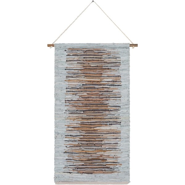 44" Gray and Beige Rectangular Wall Hanging - N/A