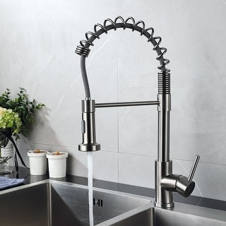 Single Handle Single Hole Kitchen Sink Faucet with Pull Down Sprayer