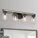 preview thumbnail 13 of 12, Kole Farmhouse 4-Light Linear Bathroom Vanity Lights Mason Jar Glass Wall Sconces