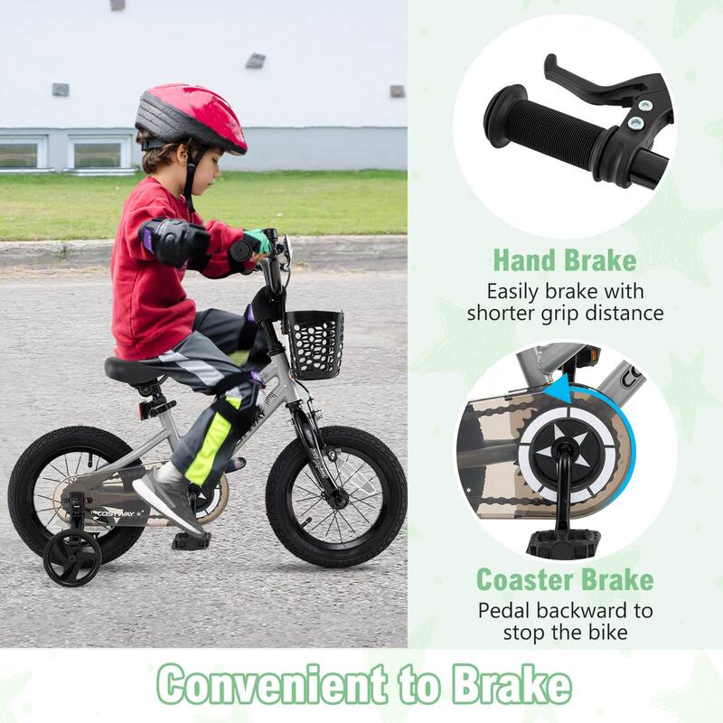 Costway 12"/14"/16"/18" Kid’s Bike with Training Wheels Adjustable - See Details