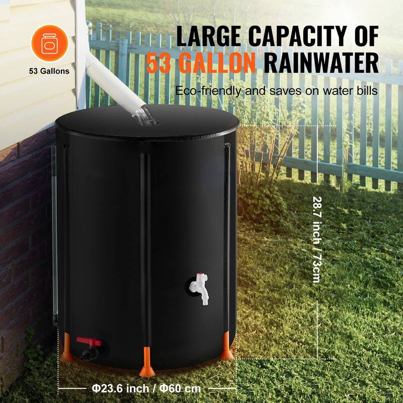 Green PVC Rain Barrel with Mesh Top, Dual Outlets