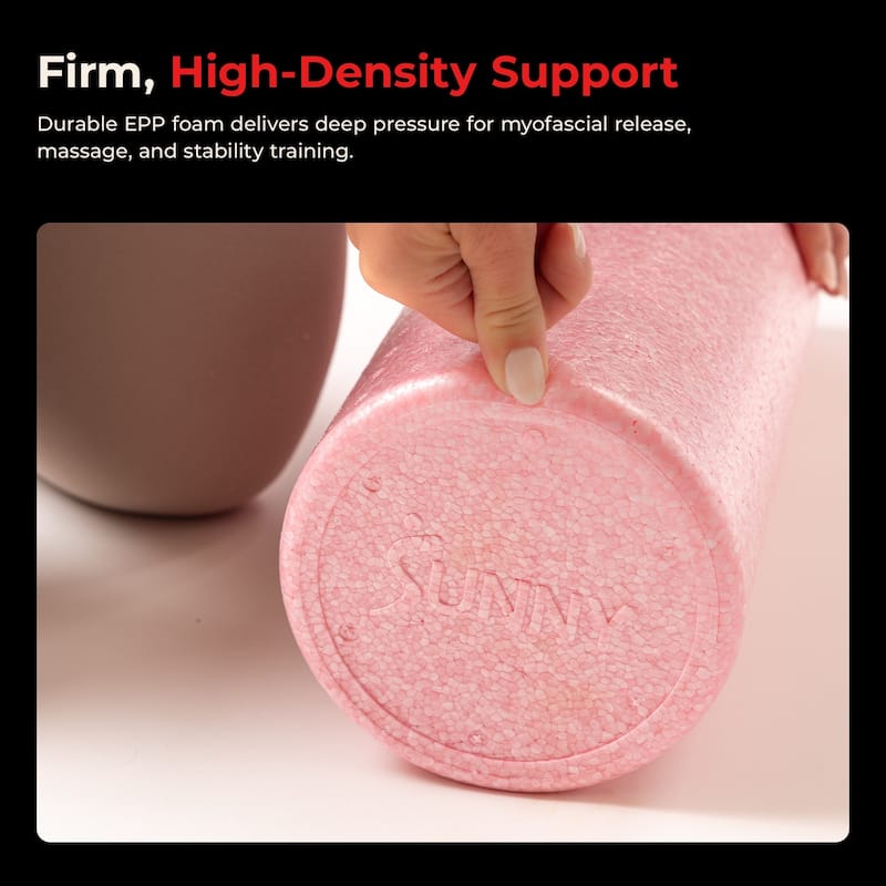 Sunny Health & Fitness High-Density Foam Roller 12" to 36" - Pink