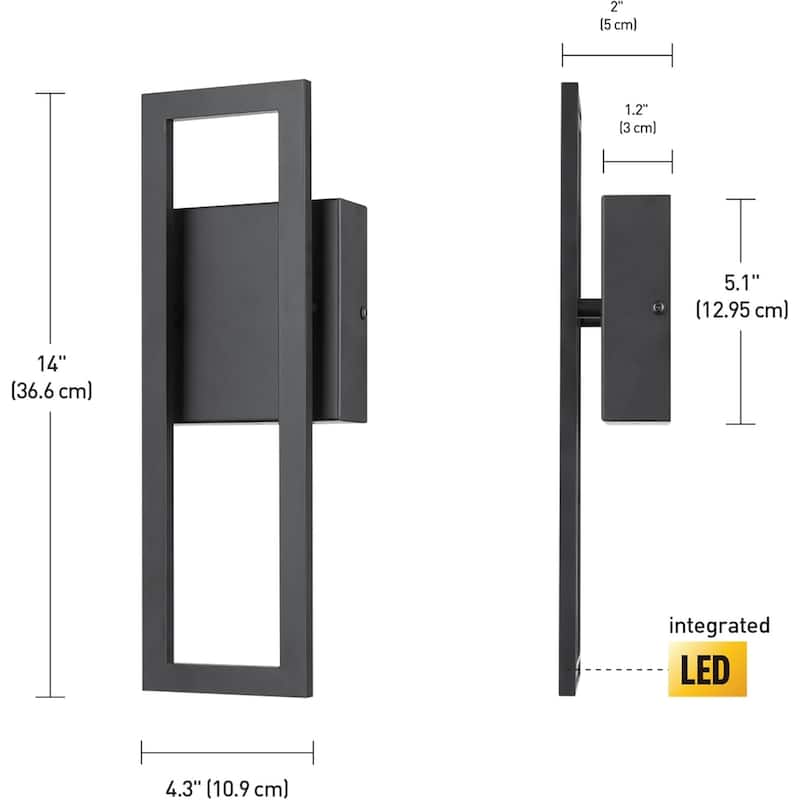 Led porch lights black, mckay wall light metal garage light