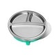 preview thumbnail 1 of 7, Baby Round Divided Plate Stainless Steel and Silicone  Stainless Steel & Silicone|Green