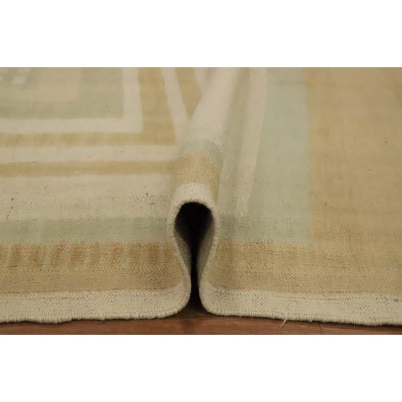 Hand Woven Oriental 100% Wool Carpet Southwestern Modern Beige & Ivories Kilim Area Rug - 5' 8'' X 4' 2''