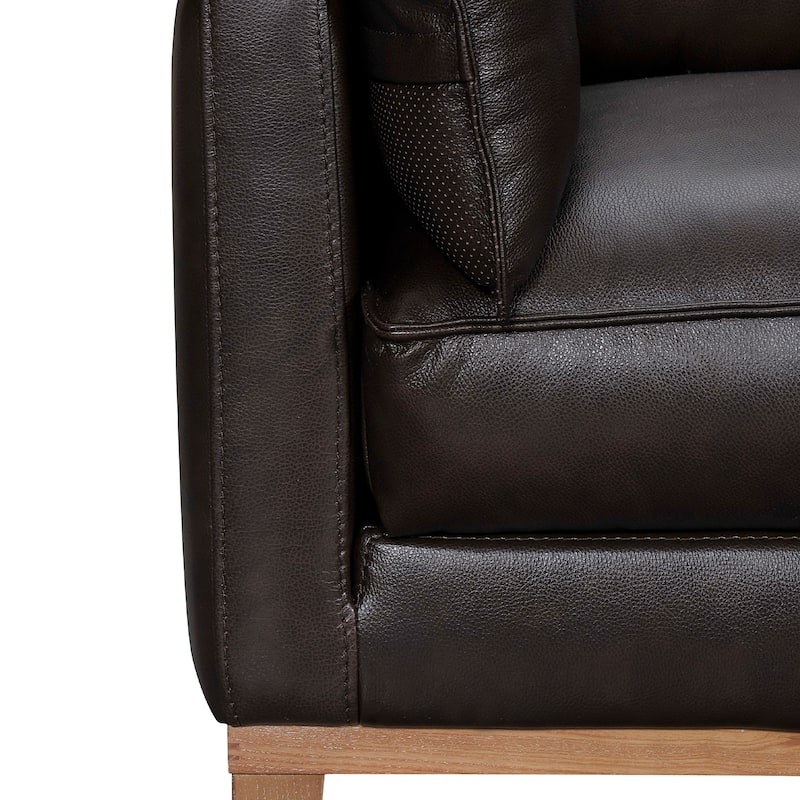 Pompeii 87" Dove Gray or Dark Brown Leather Sofa by Armen Living