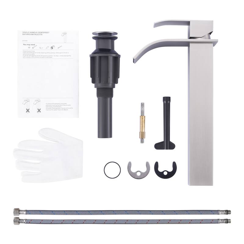 WOWOW Single Handle Single Hole Waterfall Bathroom Vessel Faucet