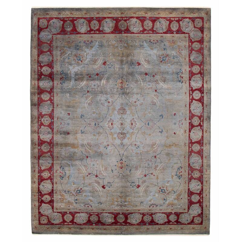 ECARPETGALLERY Hand-knotted Vibrance Grey Wool Rug - 8'1 x 10'1 - Grey - 8'1 x 10'1