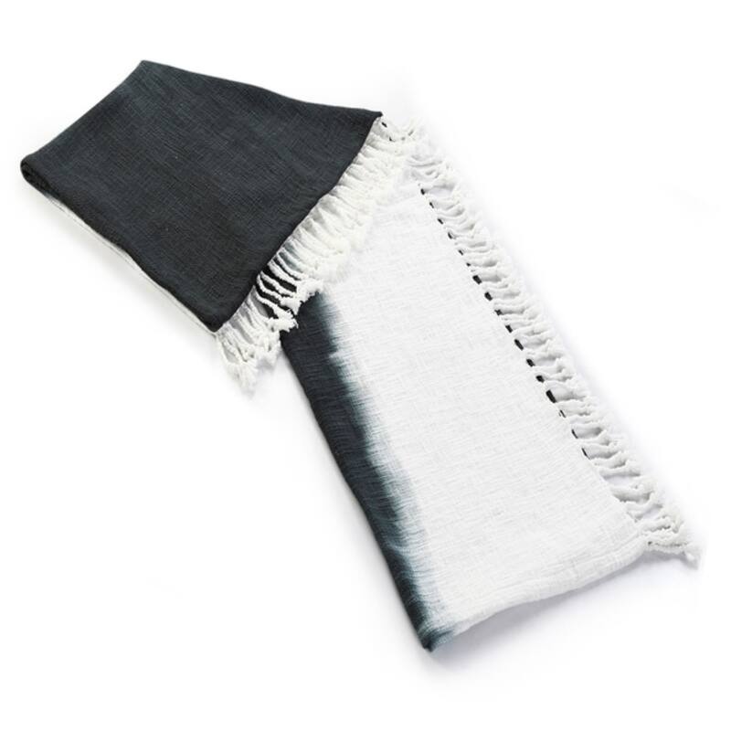 Sevita Orgainc Cotton Ombre Throw Blanket with Fringe