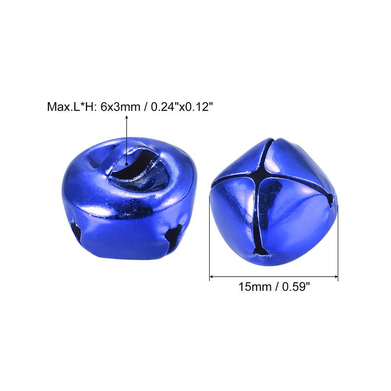 Jingle Bells, 24pcs Small Bells for Crafts DIY Christmas - Dark Blue - 15mm