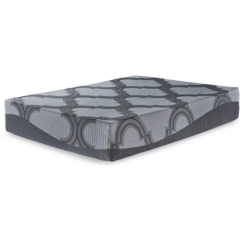 Signature Design by Ashley 12 Inch Ashley Hybrid Gray 2-Piece King Mattress Package