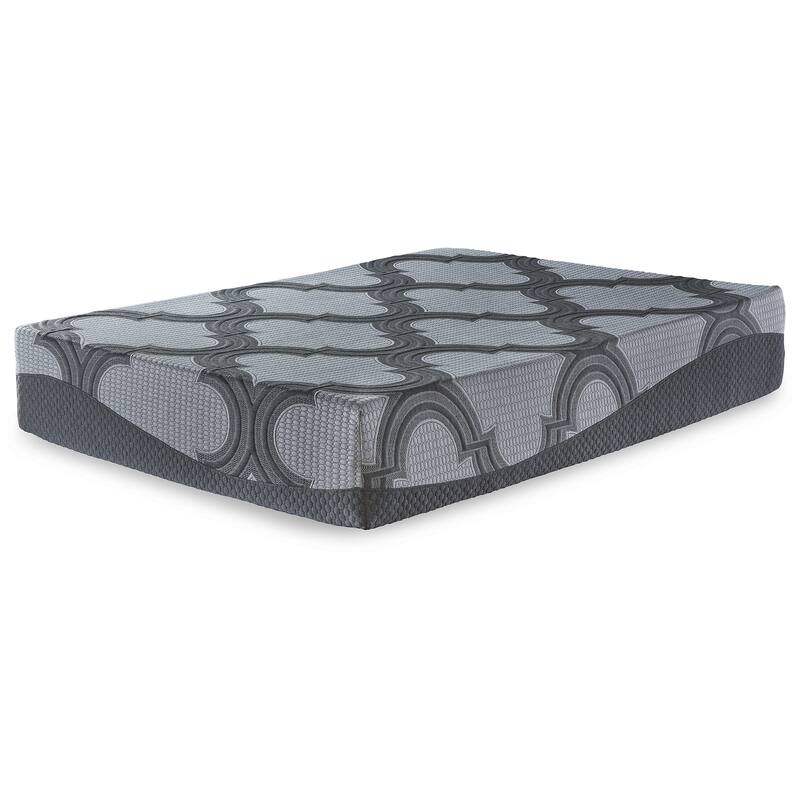 Signature Design by Ashley 12 Inch Ashley Hybrid Gray/White 2-Piece King Mattress Package